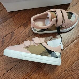 Toddler Girls Burberry Pink Plaid velcro Sneakers